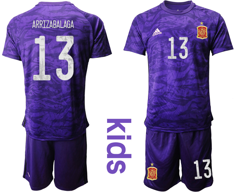 2021 European Cup Espana purple goalkeeper Youth #13 soccer jerseys->youth soccer jersey->Youth Jersey